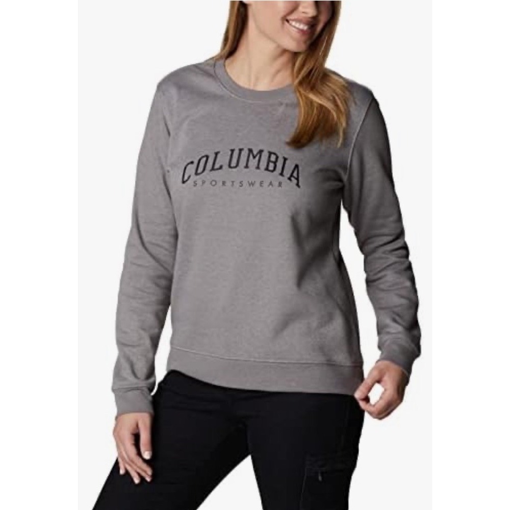 Woman's Gray Columbia Trek Graphic Crewneck Sweatshirt Size Large